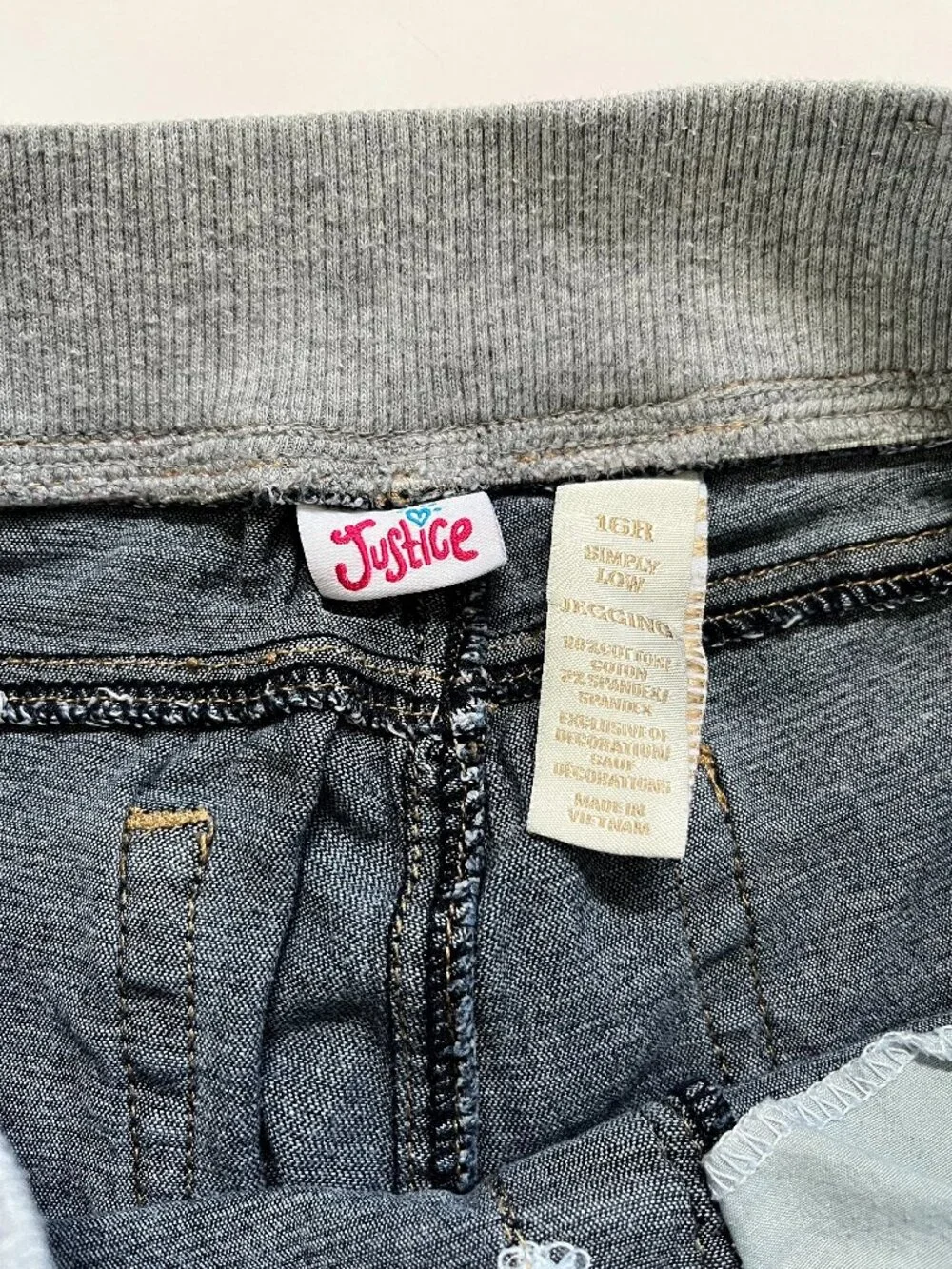 Justice Girls Simply Low Jeggings Size 16 Regular Pull-On Dark Denim Jeans